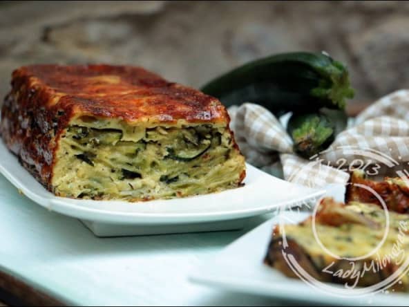 Cake de ravioles aux courgettes