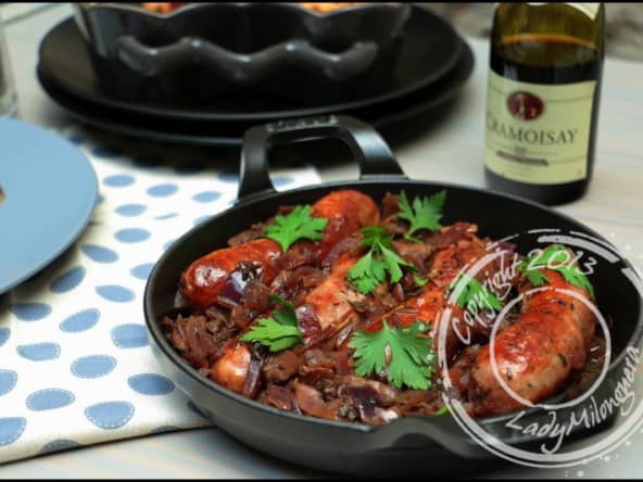 Potée de saucisses aux oignons rouges caramélisés de Gordon Ramsay