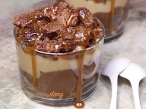 Moelleux à la mousse au chocolat et au caramel salé