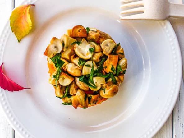 Courge spaghetti et champignons