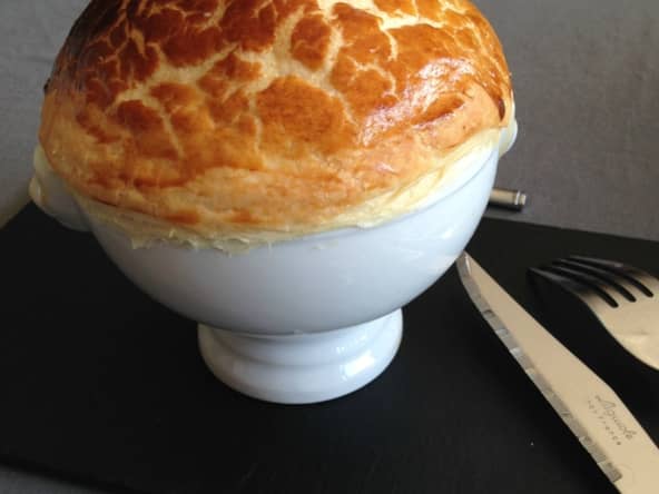 Montgolfières de lotte et crevettes sauce safranée