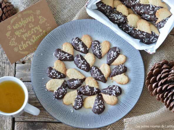 Sablés coeurs coco et chocolat