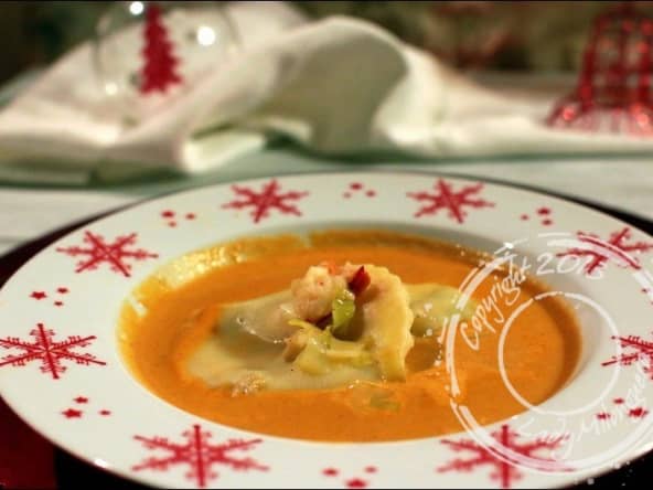Ravioles de homard en bisque
