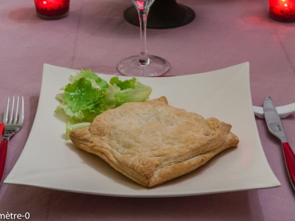 Feuilleté de saumon aux champignons