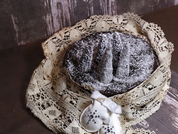 Gâteau au chocolat forêt de sapin
