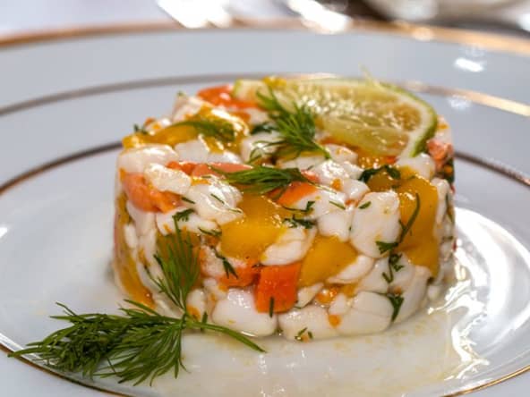 Tartare de saint-jacques et mangue à l’huile d’Argan
