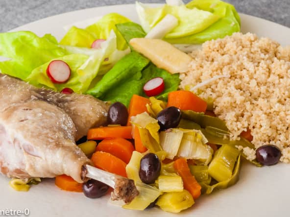 Canard aux légumes d'hiver et aux olives