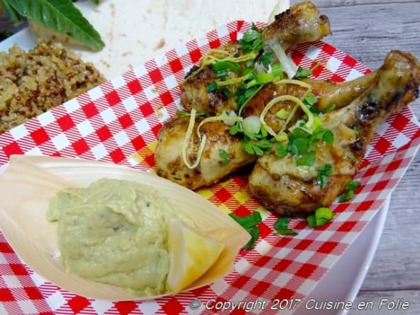 Pilons de poulet rôtis aux deux citrons jaune et vert
