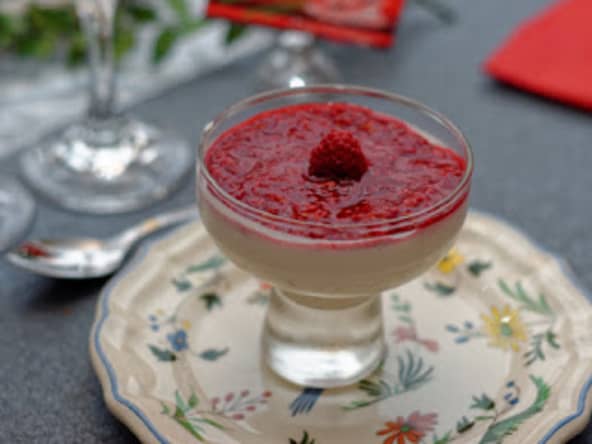 Délicieuse mousse de litchis au chocolat blanc
