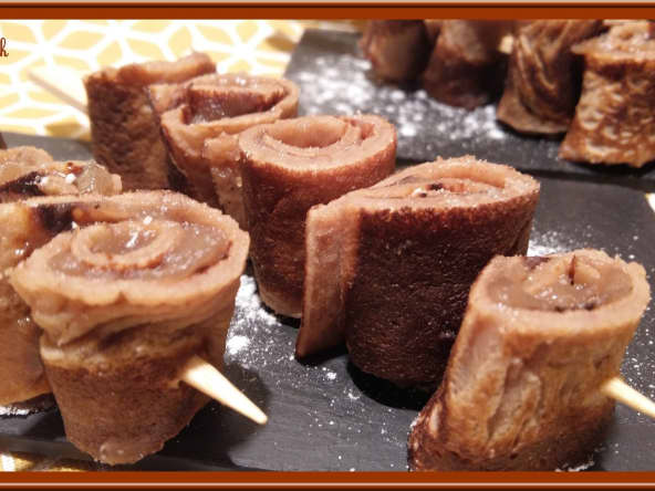 Brochettes de crêpes à la farine de châtaigne
