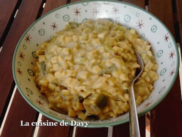 Crozets façon risotto aux poireaux et comté