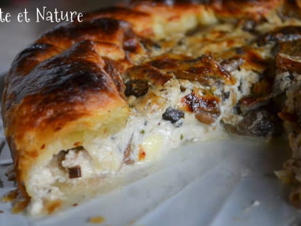 Feuilleté à la tomme fraîche et aux champignons