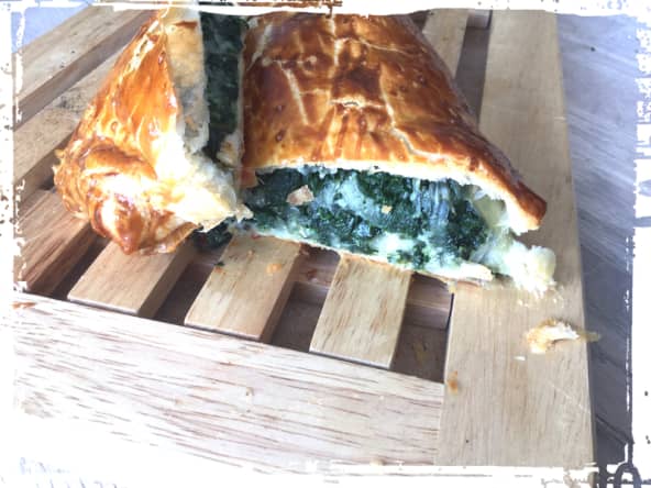 Feuilleté aux épinards et roquefort