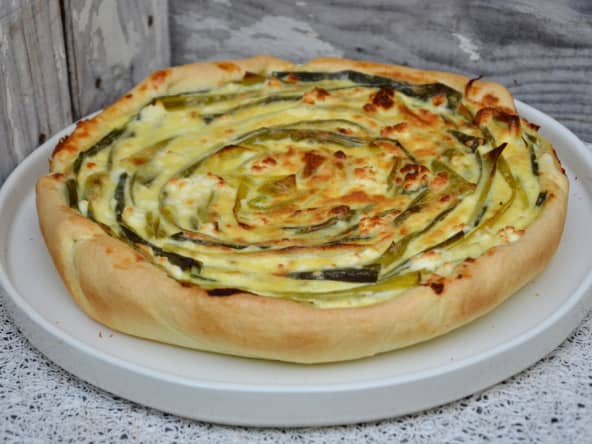 Quiche spirale poireaux feta