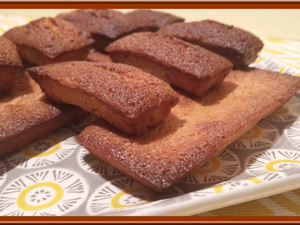 Financiers au chocolat blanc Valrhona opalys et Vanille