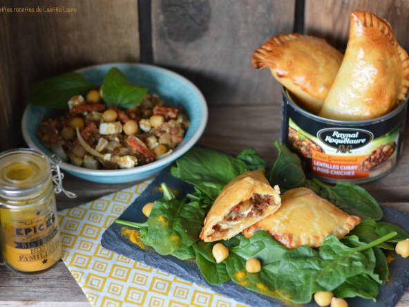 Empanadas aux lentilles et pois chiches au curry