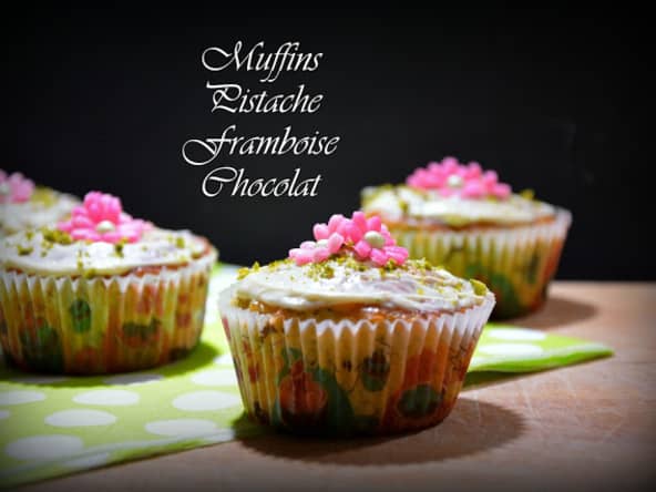 Muffins pistache framboise chocolat