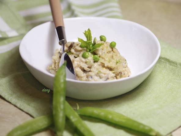 Risotto à la crème de petits pois