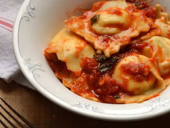 Ravioli de ricotta fumée