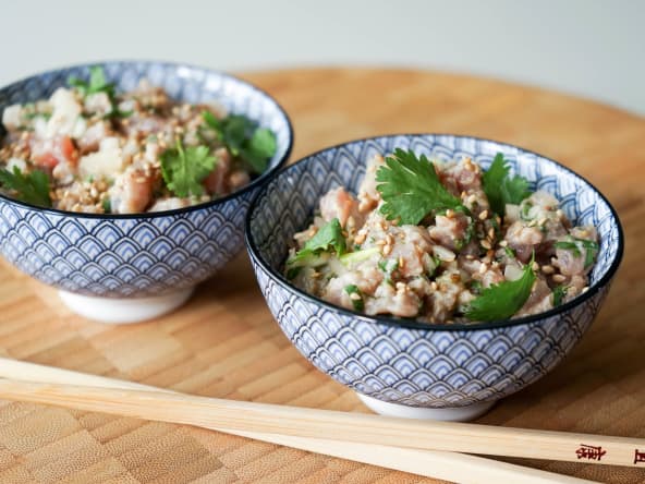 Tartare de thon aux saveurs asiatiques