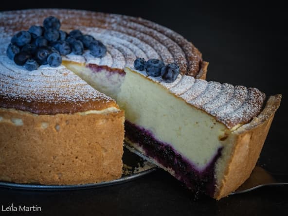 Käsekuchen façon cheesecake aux myrtilles