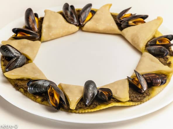 Pizza pesto moules