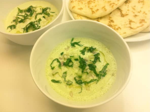Soupe froide de Concombre et Radis au Yaourt
