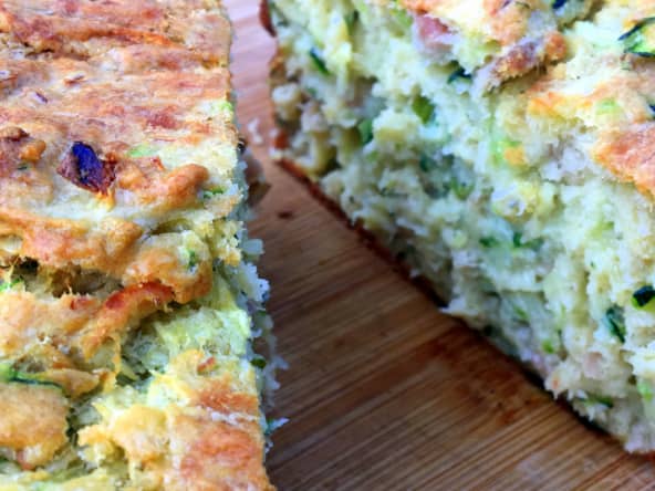 Cake à la courgette, au thon et au mascarpone