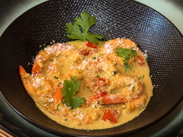 Curry de crevettes coco-coriandre