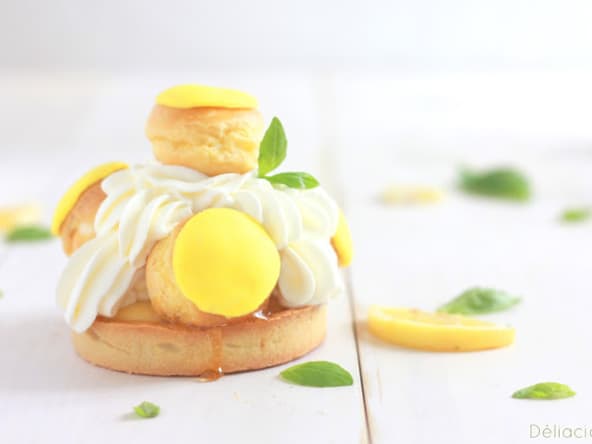 Saint-honoré citron et basilic