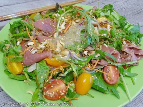Salade asiatique à l'émincé de boeuf