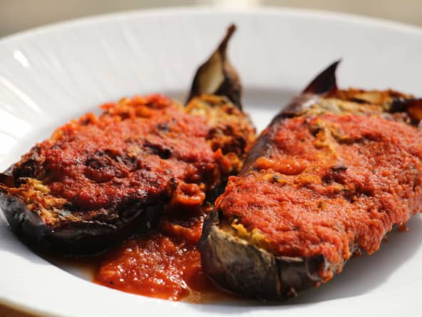 Aubergines farcies à la bonifacienne végétariennne