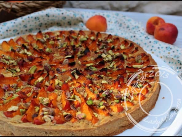 Tarte amandine pistache et abricots