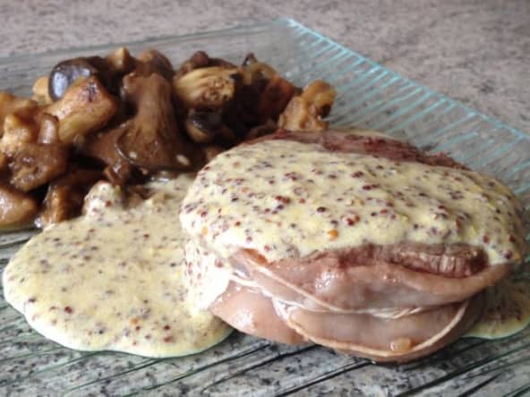 Tournedos de boeuf sauce moutarde à l'ancienne et cognac