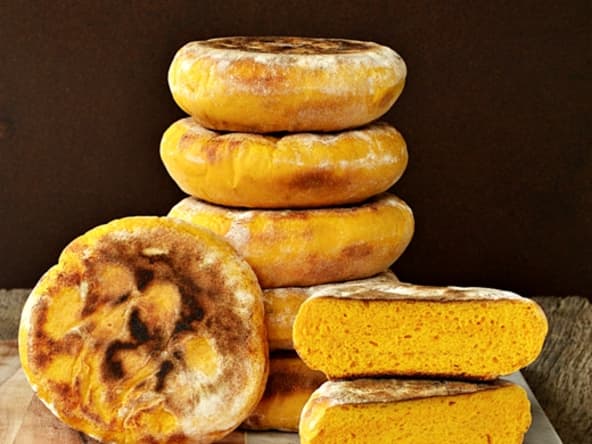 Petits pains au potimarron cuits à la poêle
