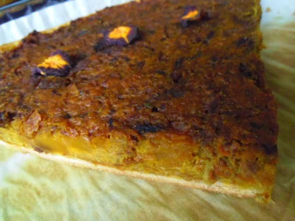 Tarte salée vegan à la butternut et aux carottes