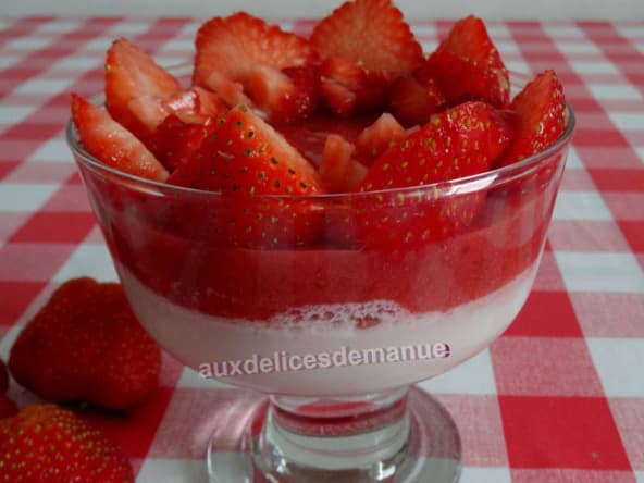Panna cotta au lait de coco et coulis de fraises