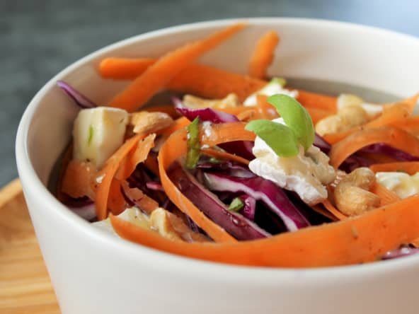 Salade de chou rouge, carotte et miel