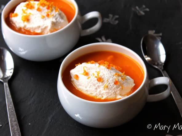 Cappuccino de potimarron et panais à l'orange