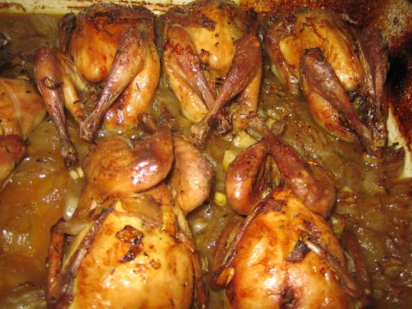 Cailles au raisin muscat