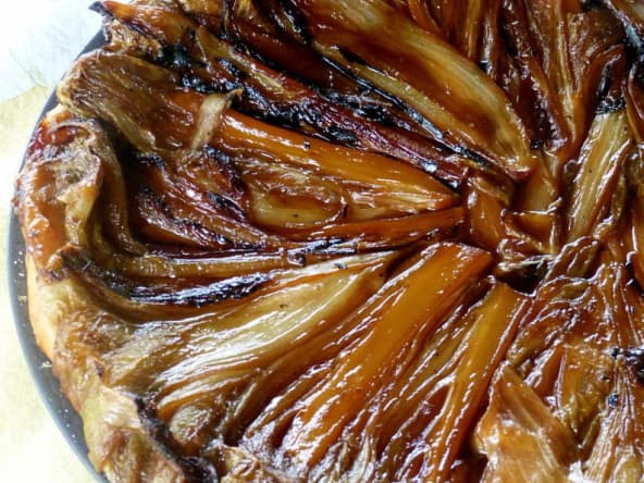 Tatin d'endives sucrée salée caramélisées