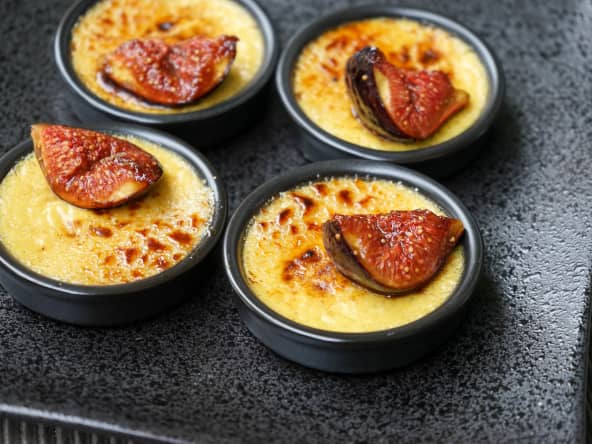 Crème brûlée au foie gras et aux figues