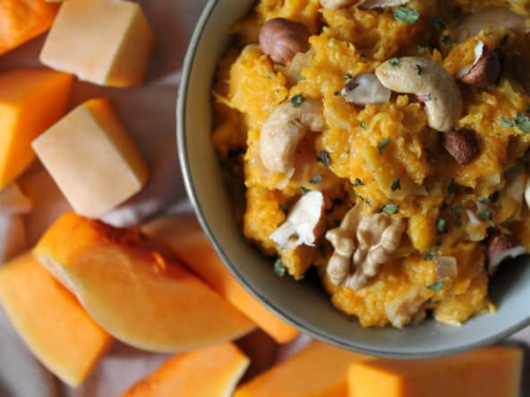 Purée de courge butternut fondante et croquante