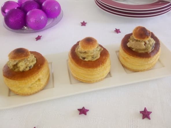 Bouchées feuilletées au boudin blanc et champignons
