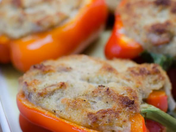 Poivrons farcis au thon et au parmesan