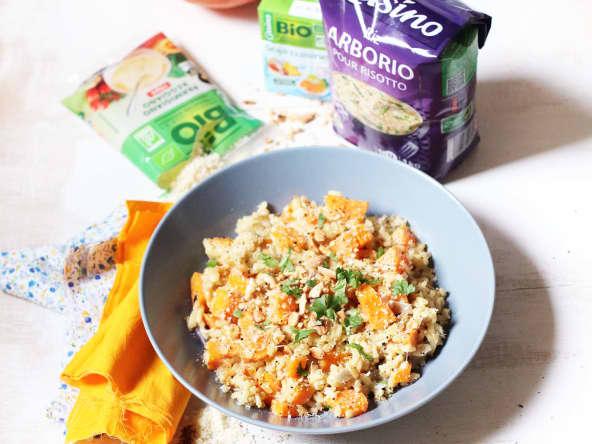 Risotto au potimarron et amandes grillées