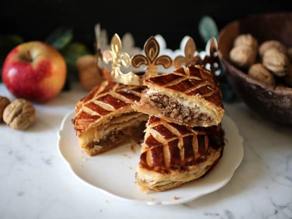 Galette des rois aux noix et aux pommes
