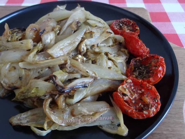 Poêlée d'endives au fromage frais et origan