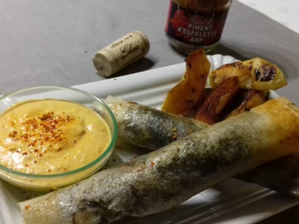 Cigares de boudin aux oignons confit