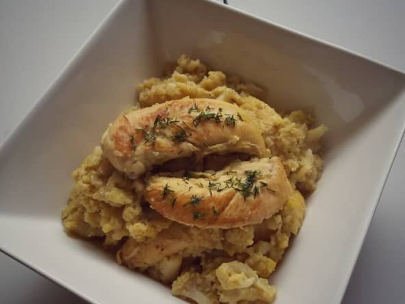 Aiguillettes de poulet et chou-fleur au curry